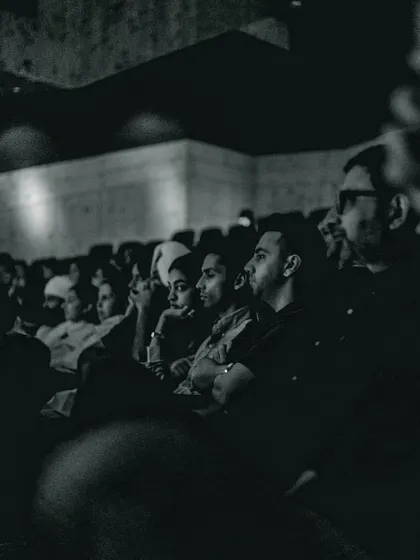 A black and white shot of the audience in Chandigarh, including my friend Ayushmann Khurrana, completely absorbed in the music. It's a powerful feeling to see everyone so present in the moment.