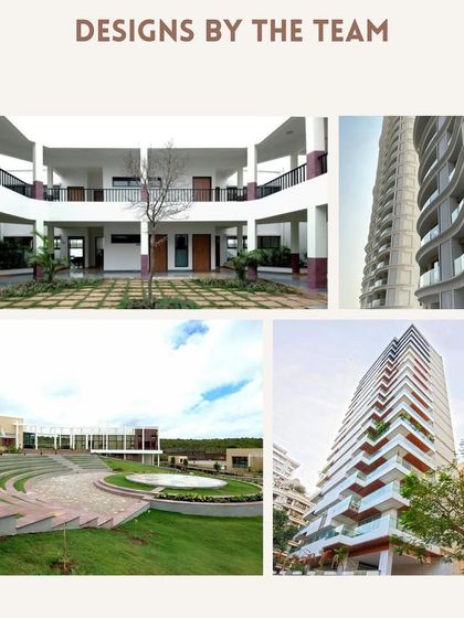 A collage of projects designed by Mihir Kulkarni. His work, from institutional buildings to residential towers, reflects his extensive experience and commitment to delivering exceptional design solutions.