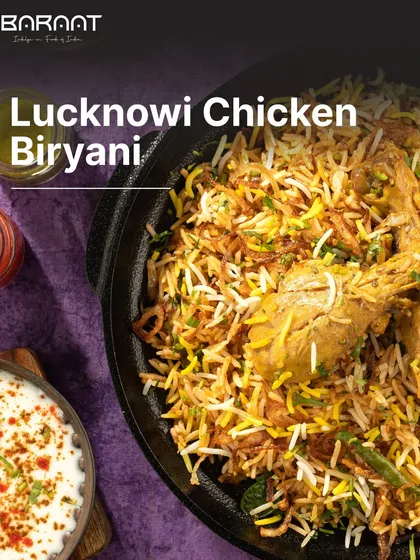 Savor the royal essence of Lucknow with my exquisite Lucknowi Chicken Biryani, a culinary masterpiece that promises to enchant your senses.