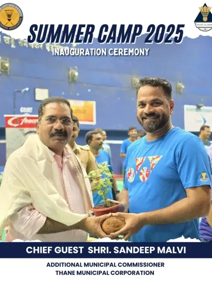 A moment of welcome as Chief Guest Shri. Sandeep Malvi is felicitated at the start of our annual summer camp.