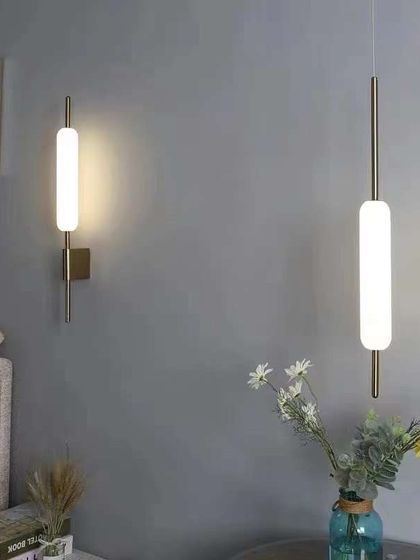 A matching wall sconce and pendant light set. We can help you coordinate your lighting throughout a room for a complete, professional look.