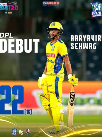 We celebrate the success of our trainees on professional platforms. Here, our student Aaryavir Sehwag is featured making his debut in the Delhi Premier League (DPL), a testament to our high-performance training.