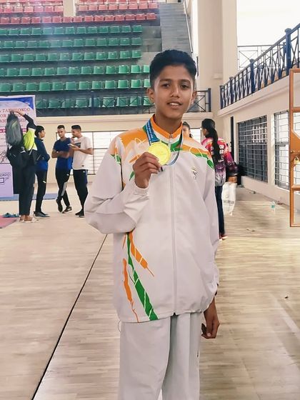 One of our proud gold medalists from the Junior National Taekwondo Championship held in Bengaluru. These wins are a direct result of our rigorous training program.