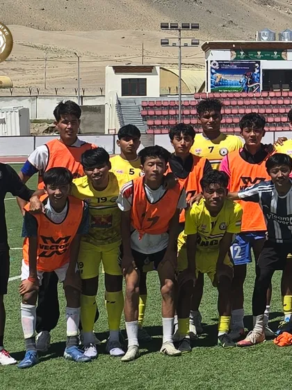 The youth squad ready for action in the mountains of Ladakh. These preparatory matches are vital for testing our strategies and team chemistry before a major tournament.