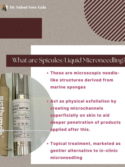 What are Spicules? They are microscopic needle-like structures from marine sponges, marketed as a gentler, topical alternative to in-clinic microneedling. They create microchannels to help products absorb better.