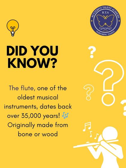 Did you know the flute is one of the world's oldest instruments? We share interesting facts to spark curiosity in our students.