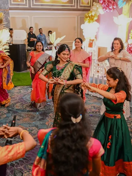 The mom-to-be joins her family and friends on the dance floor. These spontaneous, happy moments are the true essence of any celebration, and our decor serves as the perfect setting for them.