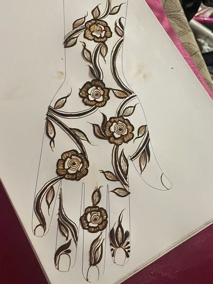 The finished sketch, colored in to visualize the final look. This is part of my design process.