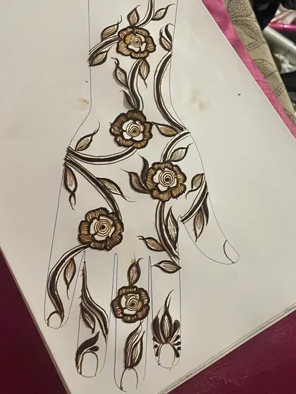 The finished sketch, colored in to visualize the final look. This is part of my design process.