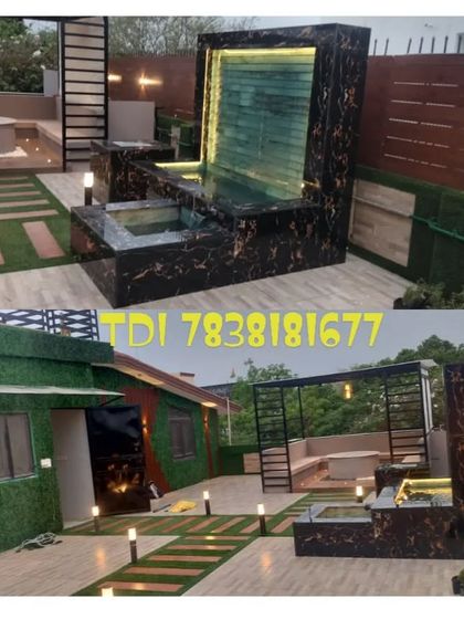 A collage of the Noida Sector 41 project, prominently featuring the large, modern water fountain.