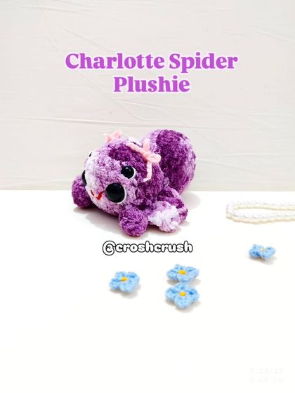 The official portrait of my Charlotte Spider Plushie.