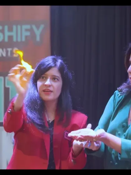 A moment of pure magic and fire with Farah Khan. I love using elements like fire to create a sense of danger and excitement. Her focus here is intense just before the magical reveal.