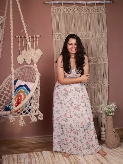 A full-length shot that captures the happy, carefree vibe of the shoot. This is a perfect final shot for this series.