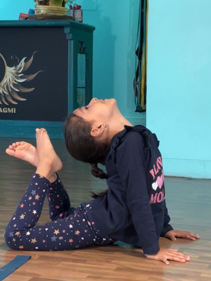A beautiful backbend pose from one of our students. This requires significant flexibility in the spine and strength in the arms and legs, which we build progressively.