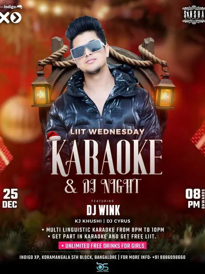A 'Karaoke & DJ Night' for a Christmas celebration at Indigo XP. I can blend different activities like karaoke with a high-energy DJ set to create a complete festive party package.