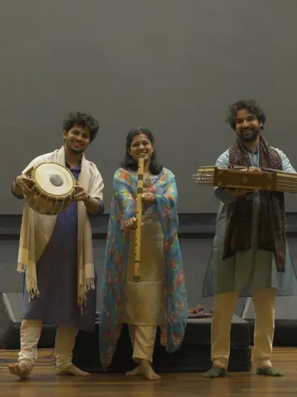 Another shot with my fellow musicians. Getting three artists to look at the camera at the same time is sometimes harder than playing a concert.