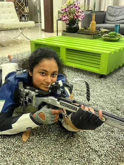 Success is earned. Our shooter Priya Marshie proudly displays her Gold and Silver medals from the 50m Prone events at the Karnataka State Shooting Championship.