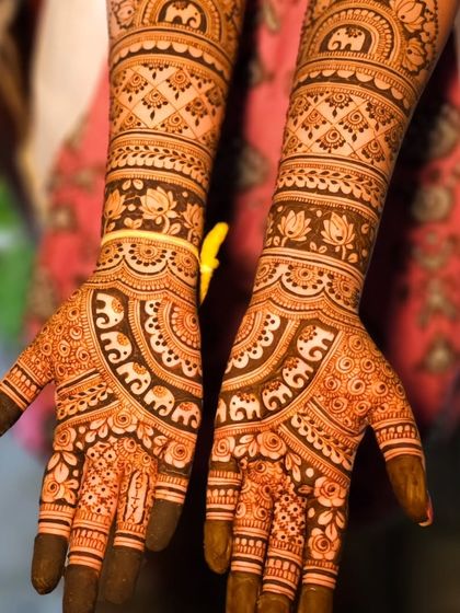 A closer look at the tiny elephant details and lotus patterns, showcasing the fine line work I love to create.