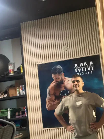 A confident pose in my training space.