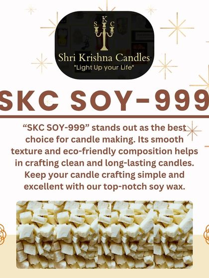 My SKC SOY-999 wax is known for its smooth texture and eco-friendly composition. It helps you craft clean, long-lasting jar candles with an excellent finish.