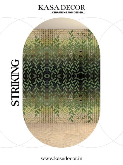 Our 'Majestic' tile collection, featuring a striking symmetrical pattern inspired by nature. This handmade tile is a testament to exquisite craftsmanship and infuses a space with tranquility.