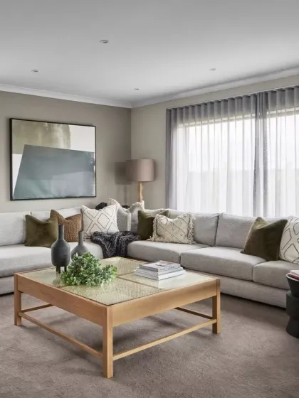 From our New South Wales, Australia project, this living space is elegantly curated where contemporary sophistication meets timeless comfort. Soft neutral tones, plush textures, and bespoke furnishings create a harmonious sanctuary bathed in natural light.