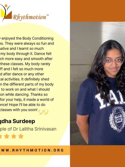 It's wonderful to see young dancers like Snigdha feel the difference. She shares how the classes made her dance feel easier and her body more relaxed and less stiff.