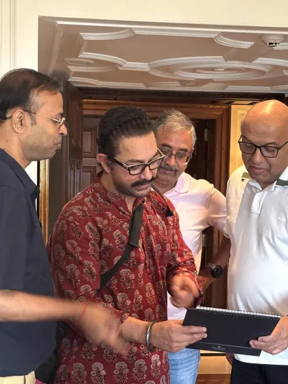 Sharing my sketchbook with Aamir Khan ji and his team. The collaborative process is key to creating a piece that the client loves.