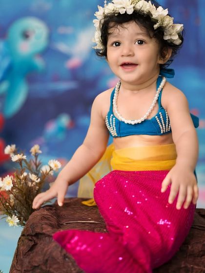 A magical mermaid with a sparkling tail, ready to explore the wonders of her underwater kingdom.