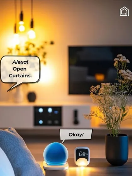 Why get up? Just ask Alexa to open the curtains for you. This is what smart living is all about, letting you relax while your home takes care of the details.