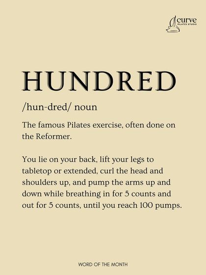 The "Hundred" is a famous classical Pilates exercise. It's a fantastic way to warm up the body, focus on breathing, and fire up the core.