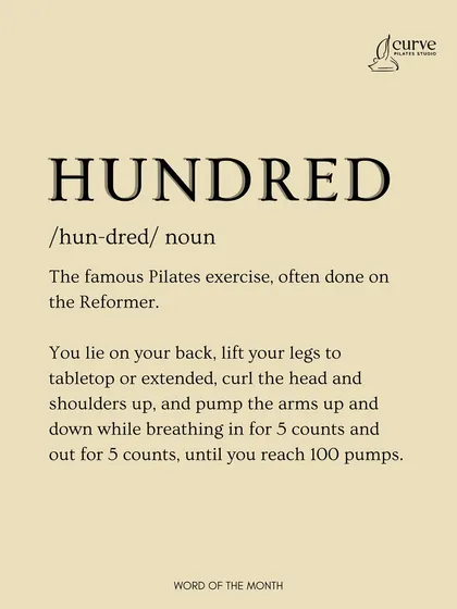 The "Hundred" is a famous classical Pilates exercise. It's a fantastic way to warm up the body, focus on breathing, and fire up the core.