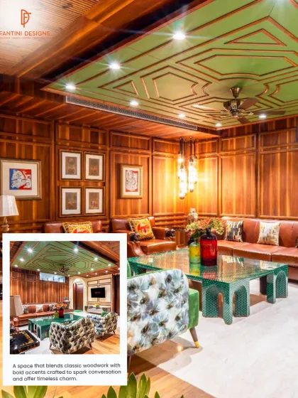 We paid close attention to the ceiling, creating a geometric pattern that adds another layer of detail. This space is designed for conversation and making memories.