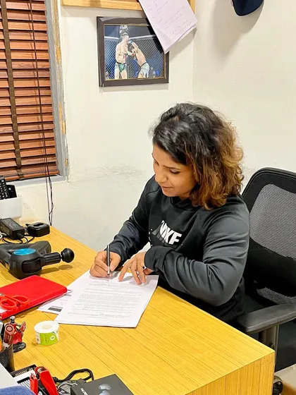 A historic moment. Our fighter signs her contract for Road to UFC. This is proof that with dedication and hard work, dreams of competing on the world's biggest stage can become a reality.
