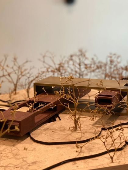 A model showing a site-specific insertion. The goal is to produce wonder by intertwining art and soul, creating a project that is powerful yet sympathetic to its site.
