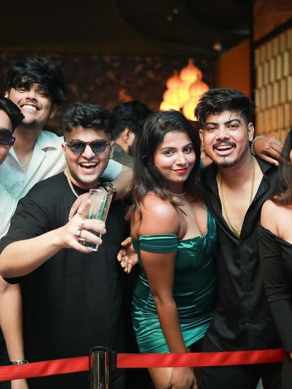 The crew is out in full force at Badmaash. Saturday nights are for the squad.