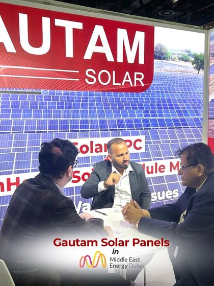 Discussing potential collaborations at the Middle East Energy Expo in Dubai. These global events are crucial for showcasing our advancements in solar manufacturing.