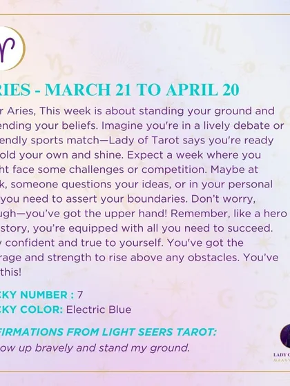 This week's tarot guidance for Aries. This week is about standing your ground and defending your beliefs. You're equipped with all you need to succeed.