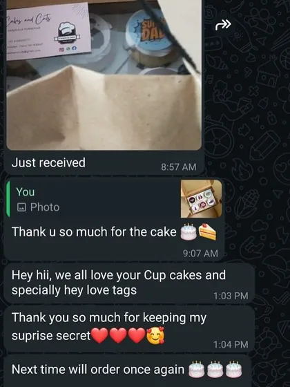 We love getting feedback like this! A happy client who loved their custom cupcakes and our service.