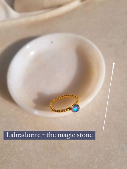 Another shot of the Labradorite Venus Ring.