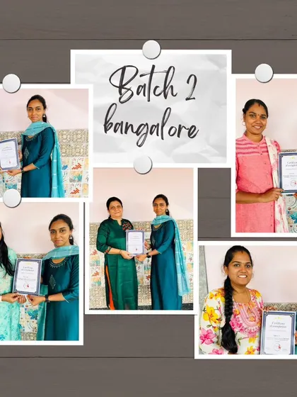 A happy moment with my Batch 2 students in Bangalore. It's a joy to see them complete the workshop and receive their certificates, ready to start their own draping journey.