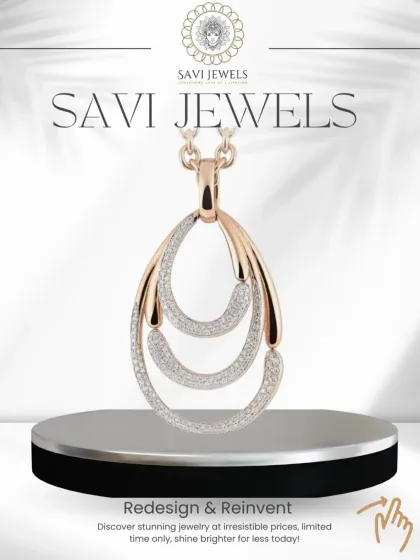 This designer pendant showcases a unique, three-tiered teardrop silhouette. Crafted from a client's old gold and diamonds, it's now a modern, sculptural piece that makes a statement.