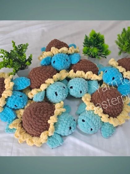 A pile of the blue sunflower turtles.