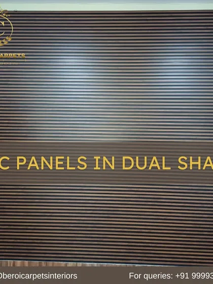 This dual-shade WPC panel features a unique horizontal grain, offering a different take on the classic vertical louvered look.