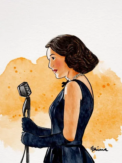 A portrait of the Marvelous Mrs. Maisel. I'm a big fan of the show and was inspired to paint Midge. I love creating fan art and can do custom portraits of your favorite characters too.