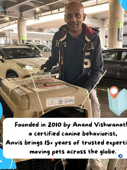 Our service is founded on expertise and a genuine love for animals. Our founder, Anand Vishwanath, is a certified canine behaviorist with over 15 years of experience. Here he is at the airport, personally overseeing a pet's journey, ensuring every detail of the international move is handled correctly.