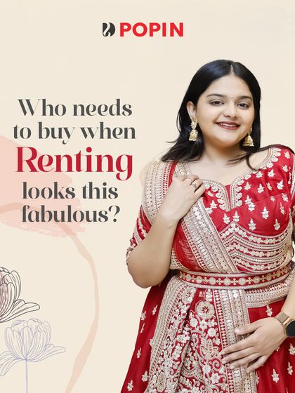 Renting a fabulous bridal lehenga is the smart choice for the modern bride. This image showcases the rich texture and design of our red bridal collection.