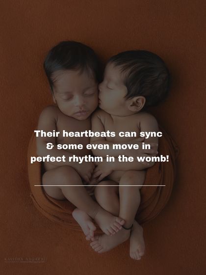 It's amazing how twins' heartbeats can sync in the womb. This portrait of them sleeping in perfect rhythm is a beautiful visualization of that deep connection.