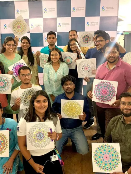 Another proud group from a corporate session. It's amazing to see the variety of color schemes and patterns that emerge when a team gets creative together.