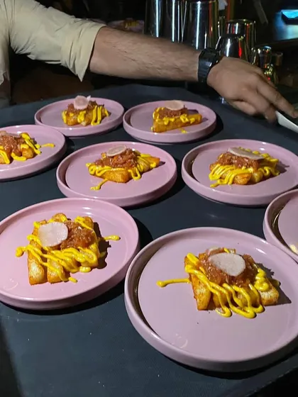 Patatas Bravas being prepared for our ZNMD screening. This classic Spanish tapa, with its bold flavors, is the perfect dish to kick off our culinary journey as the film's story begins in Barcelona.